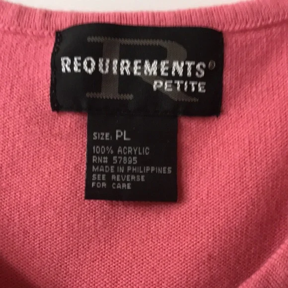 Pink knit tank with pearl bead trim, PL - Picture 2 of 4